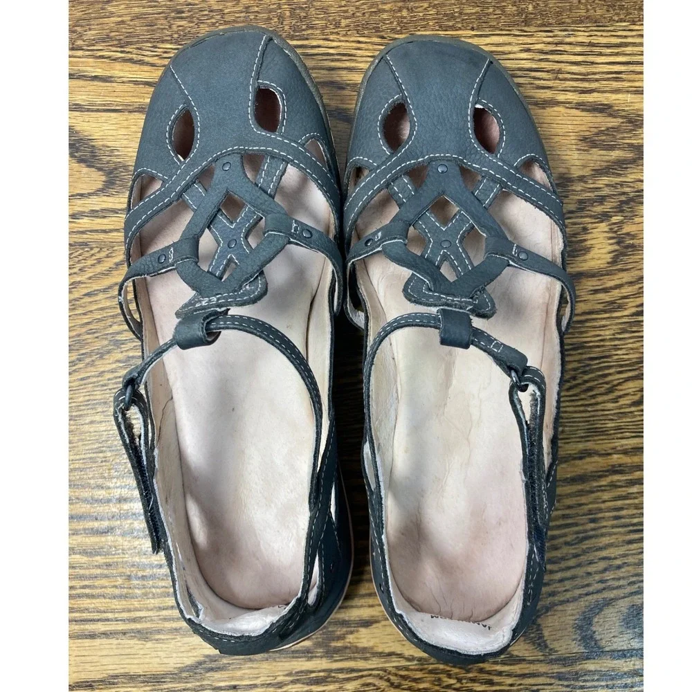 Jambu Ruby Womens 6.5M Charcoal Grey All Terra Mary Jane Fisherman Flats Shoes